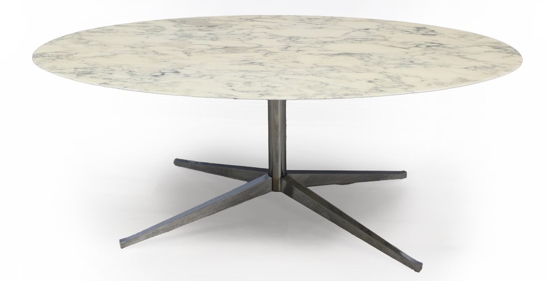 Knoll Eero Saarinen Oval Marble Top Table. (1 of 6)