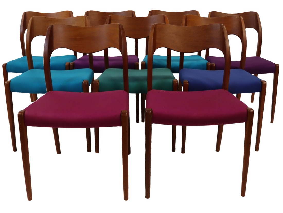 (9) Midcentury Niels JL Moller Teak Chairs. (1 of 11)