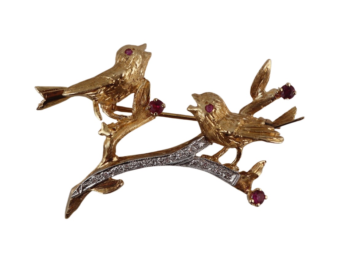 JEWELRY. 13kt Bi-Color Gold, Diamond and Ruby (1 of 9)