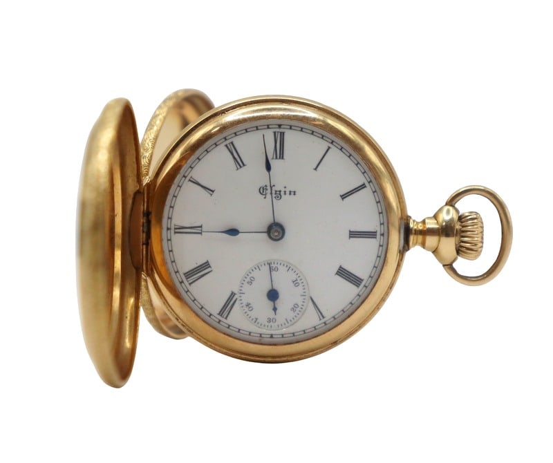 JEWELRY. Lady's Elgin 14kt Gold Pocket Watch. (1 of 6)