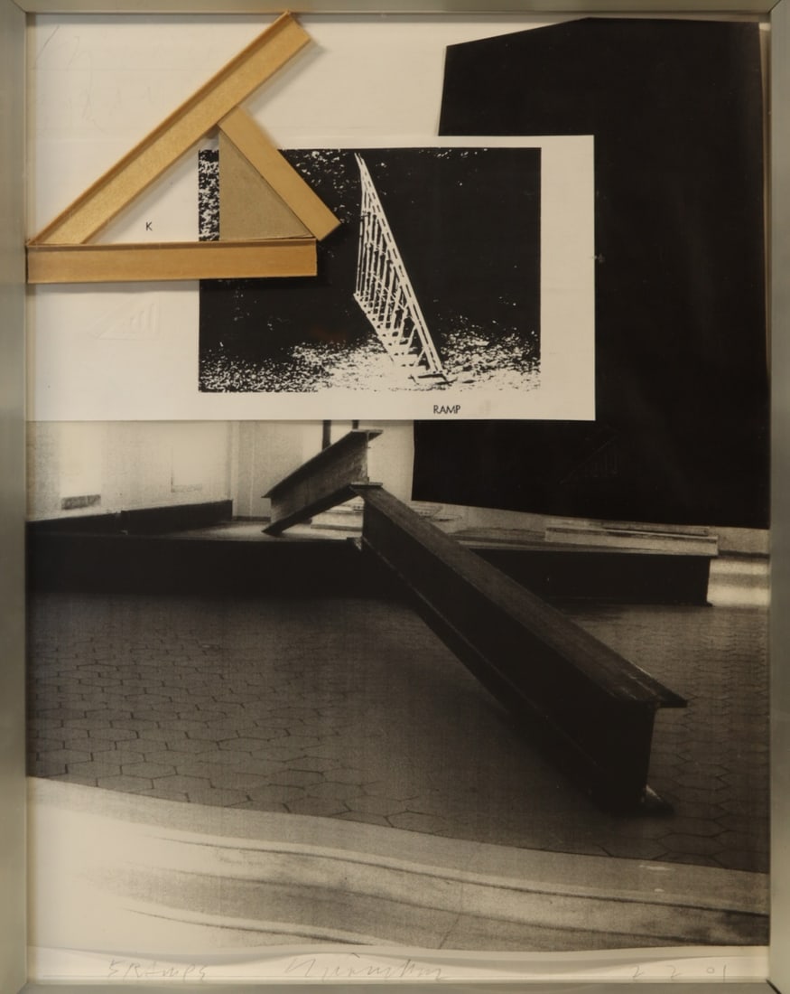 CRISTOS GIANAKOS (AMERICAN, b. 1934).: 'Five Ramps', 2001. Mixed media collage. Signed, titled, and dated lower margins in pencil. Verso: Signed, titled, and dated on backing board. Property of a Greenwich, CT collection. Dimensions: 13&qu