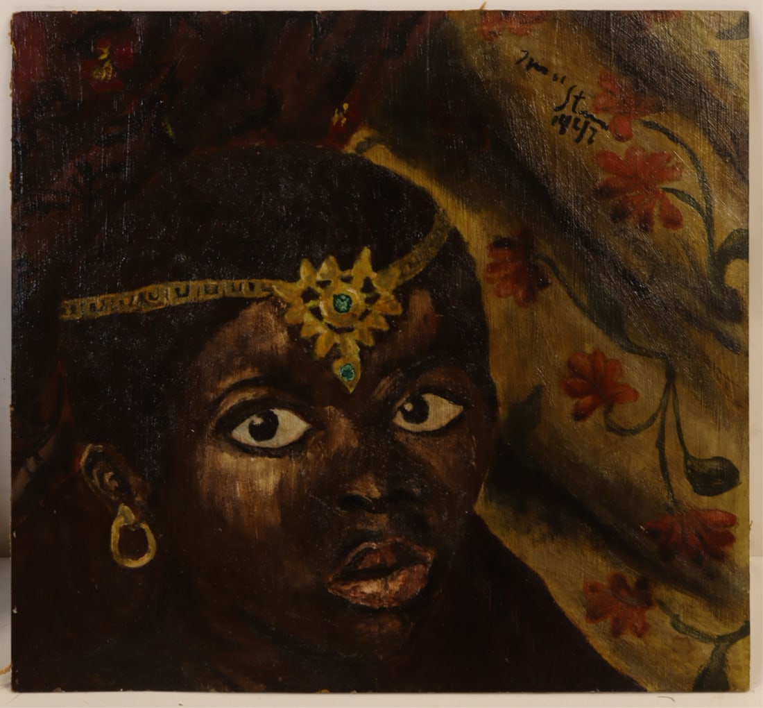MANNER OF IRMA STERN.: 'Untitled' (Portrait of an African Woman). Signed and dated upper right. Note: The painting is attributed based upon the consignor's appraisal by another firm. Property of a Greenwich, CT estate. Dime