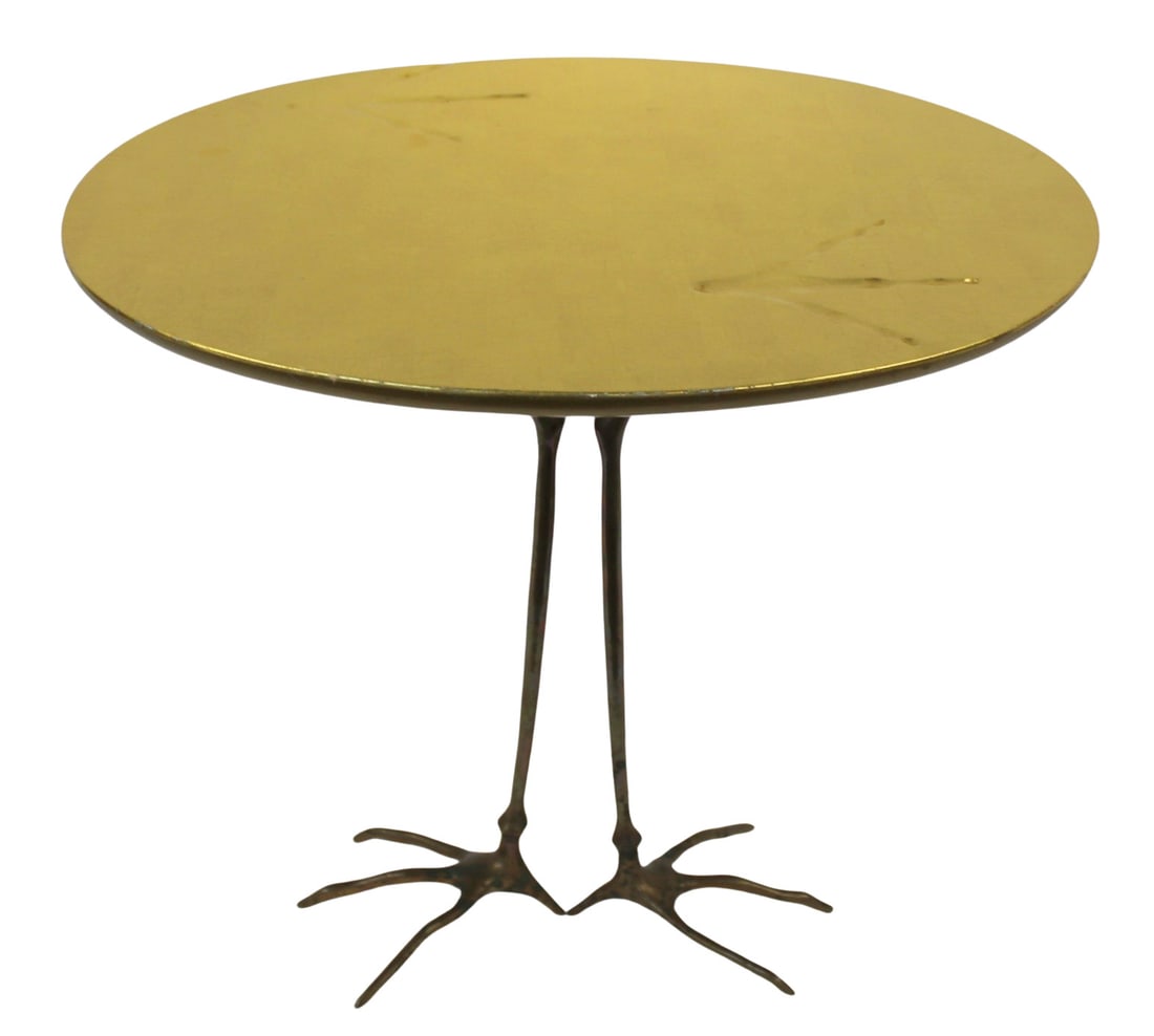 MERET OPPENHEIM (Swiss, 1913-1985).: Traccia Table from the Ultramobile Collection Simon International. Simon International, Switzerland/Italygold leaf over wood, cast bronze. Unmarked. From a Muttontown, Long Island, NY estate. - Dimens