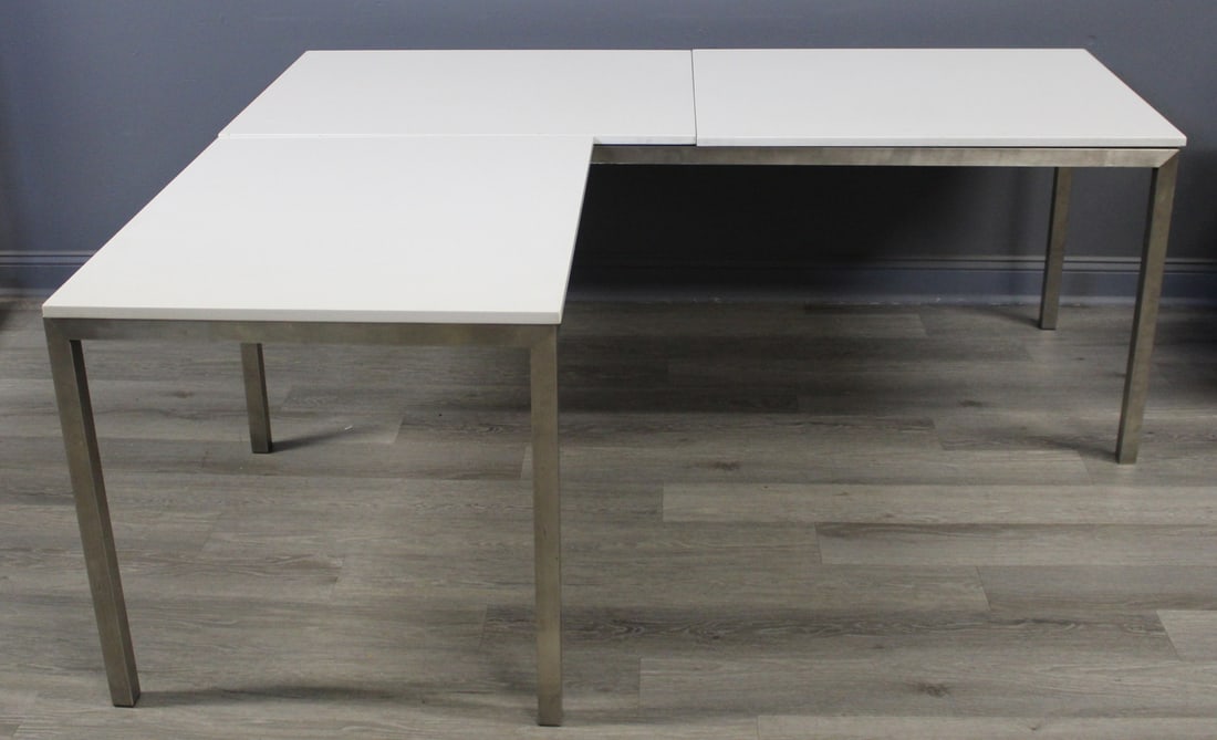 Midcentury 2 Piece Chrome & Marbletop Desk: From a Pelham NY estate