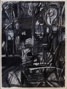 TOM KRUMPAK (AMERICAN, 20TH/21ST CENTURY).: 'Untitled' Mixed media on paper. Signed lower right. Property of a New Rochelle, NY collection. Dimensions: Sheet 30&quot; x 22.375&quot; w. Frame: 32.50 &quot;h x 25&quot; w.