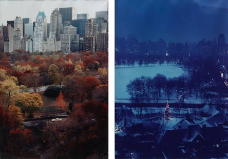 RUTH ORKIN (AMERICAN, 1921-1985) [2 WORKS].: Two Views in NYC: (i) 'Christmas Tree in Central Park, NYC at Tavern-on-the-Green'. Chromogenic print. (ii) 'Muted Autumn'. Chromogenic print. Provenance: Ruth Orkin Photo Archive, 1998. Property of a