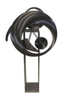 BRUCE STILLMAN ( American, B. 1958).: Kinetic Art Moving Metal Sculpture, polished steel. Signed and dated 89. From a Greenwich, CT estate. - Dimensions: 58"H x 29"
