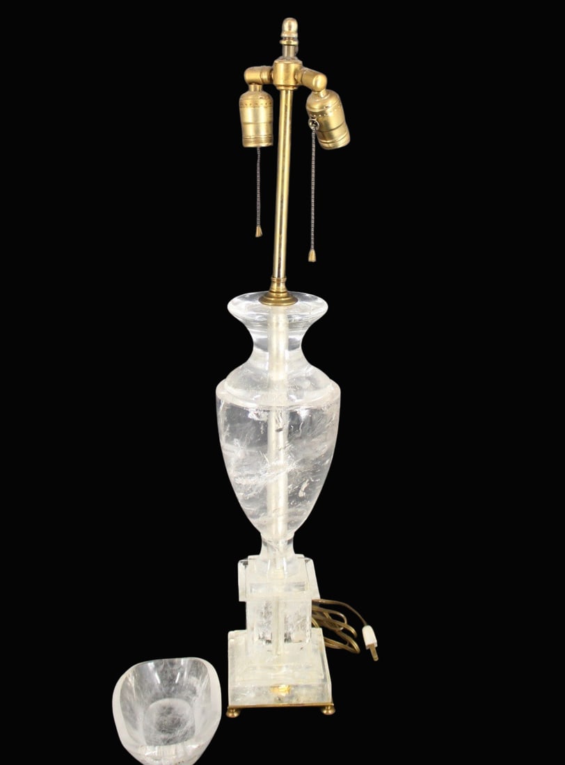 Vintage Rock Crystal Urn Form Lamp Together (1 of 8)