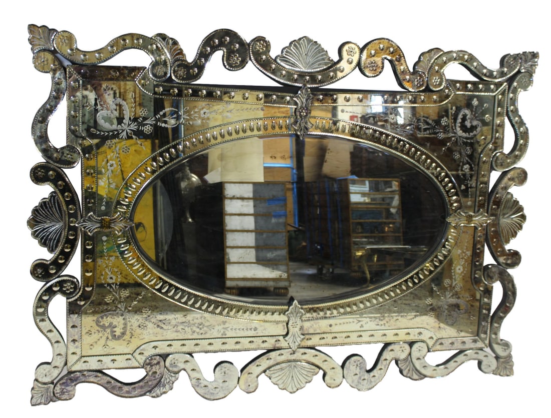 Very Large Vintage Venetian Style Mirror. (1 of 7)