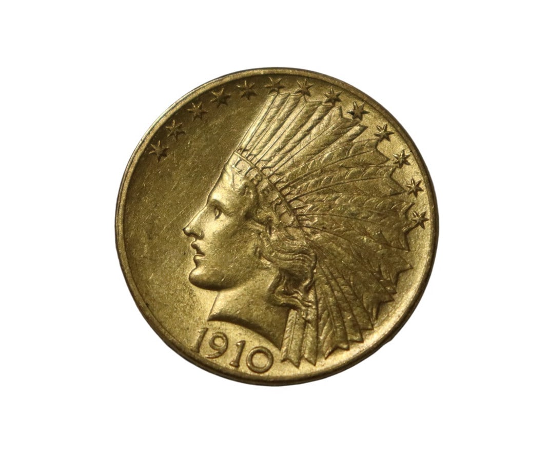 NUMISMATICS. 1910 $10 Indian Head Gold Eagle. (1 of 2)