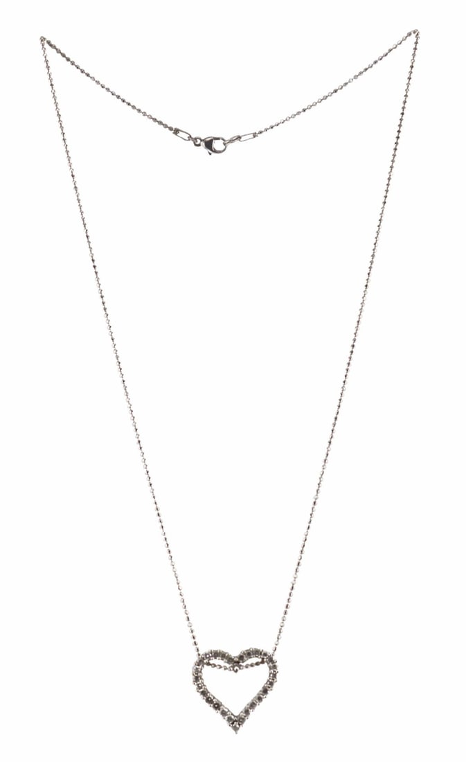 JEWELRY. 14kt White Gold and Diamond Heart (1 of 10)