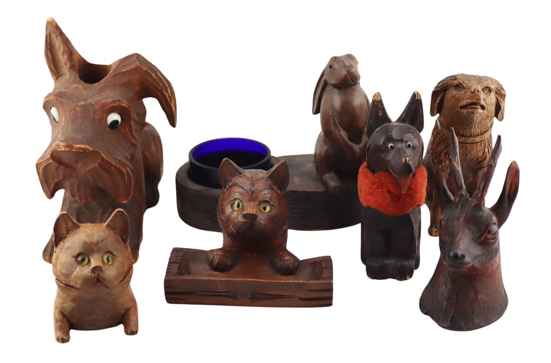 (7) Antique Carved Wood Thimble Cases or Objects. (1 of 20)