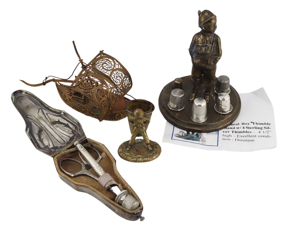 Collection of Victorian/Antique Objects & Thimbles (1 of 15)