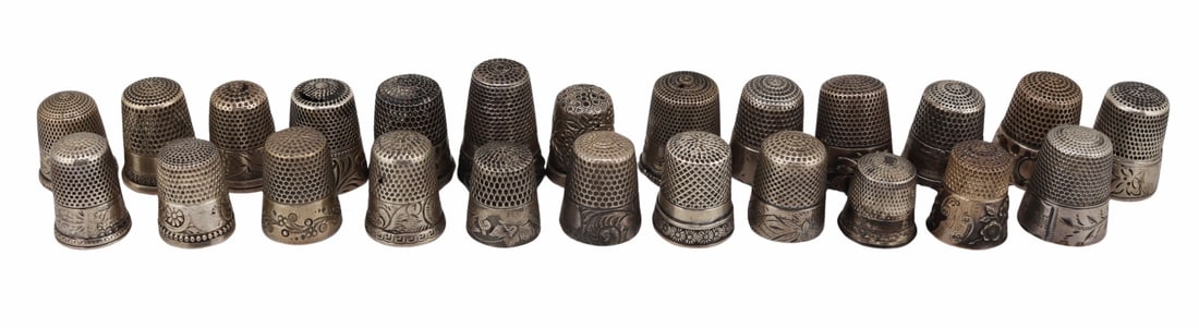SILVER. (24) Assorted Silver Thimbles. (1 of 20)
