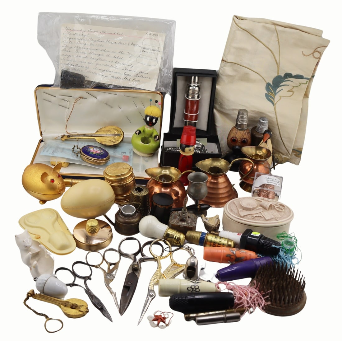 Eclectic Collection of Sewing Objects & Thimbles. (1 of 20)
