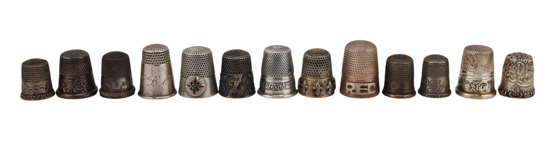 STERLING. (13) Sterling Thimbles. (1 of 16)