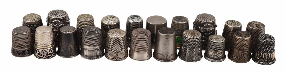SILVER. (23) Assorted Silver Thimbles. (1 of 16)
