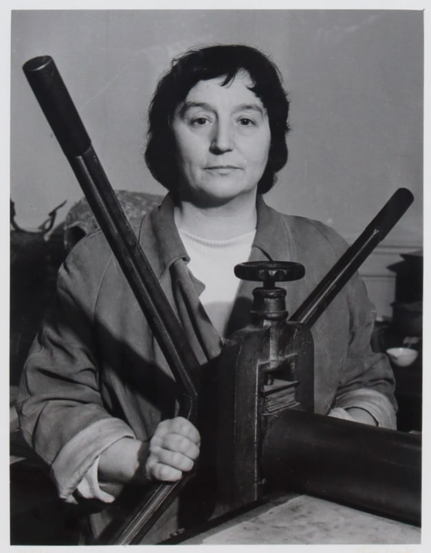 BRASSAI (HUNGARIAN/FRENCH, 1899-1984).: 'The Sculptor, Germaine Richier'. Gelatin silver print. Faintly Signed and numbered '18/30' lower margins in marker. Property from a Bloomfield, NJ estate. Dimensions: Sight size: 14.875" h x 10.