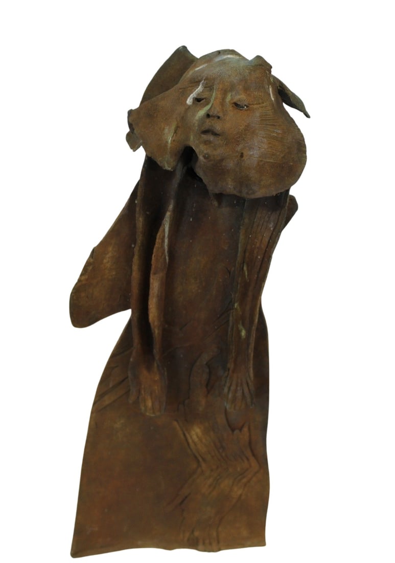 MARY FRANK (USA / UK Born 1933): Standing figure. Bronze sculpture. From a Mamaroneck NY estate. - Dimensions: 36.5" x 15" x 12"