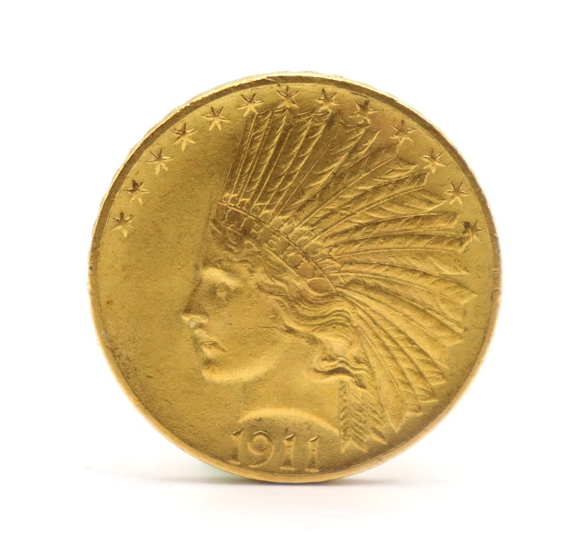 NUMISMATICS. 1911 $10 Indian Head Eagle Gold Coin. (1 of 2)