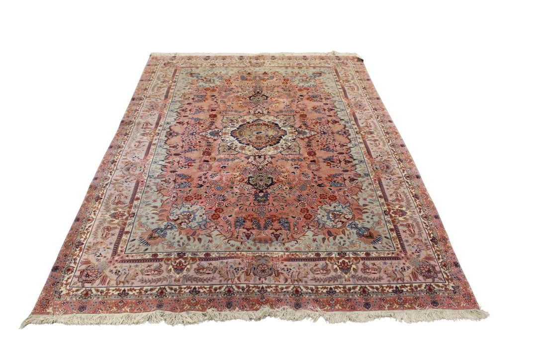 Vintage And Finely Hand Knotted Silk Carpet (1 of 8)