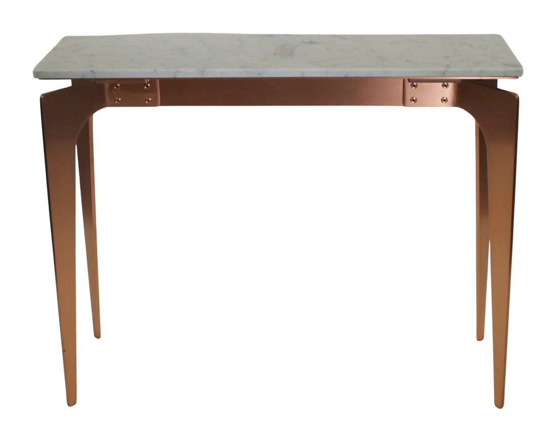 GABRIEL SCOTT Prong Console Table.: From a Queens, NY estate. - Dimensions: 37.5" h x 45" w x 11.75" d