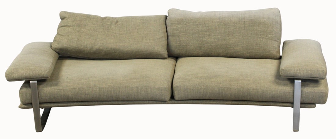 MOLTENI Upholstered Sofa.: From a New Milford, CT estate. - Dimensions: Approx: 27" h x 100" w x 35" d