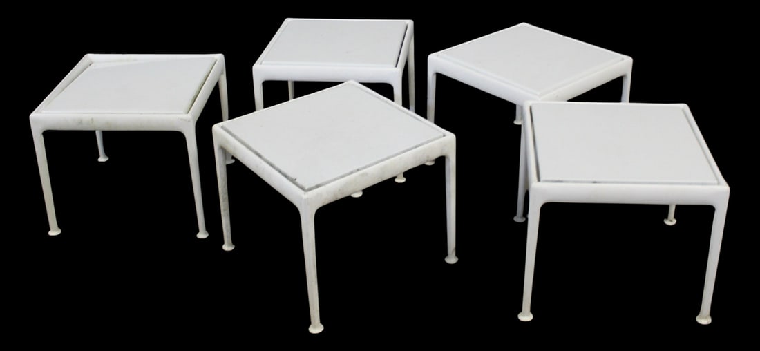 5 Richard Schultz Tables.: From a New Milford, CT estate. - Dimensions: 14.5" h x 18" x 18"