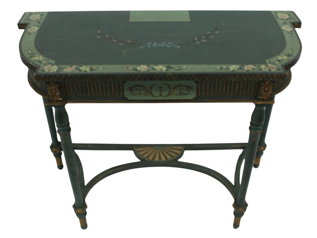 Vintage Adams Style Paint Decorated Demilune (1 of 7)