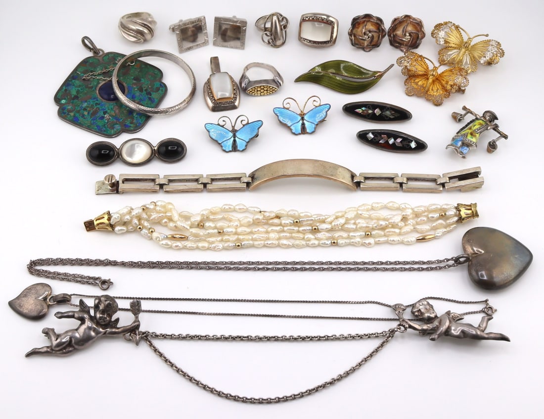 JEWELRY. Collection of Silver and Gold Jewelry. (1 of 20)