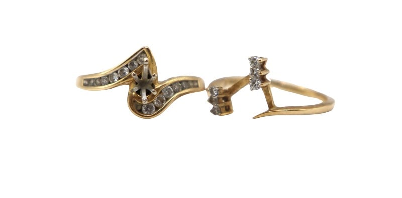 JEWELRY. (2) Assorted 14kt Gold and Diamond Rings. (1 of 9)