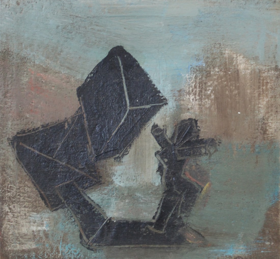 NICOLAI FILATOV (Russian B. 1951): Abstract. Oil on canvas, signed and dated 93 on verso. From a New Jersey estate. Dimensions: 10.5" x 10.5"