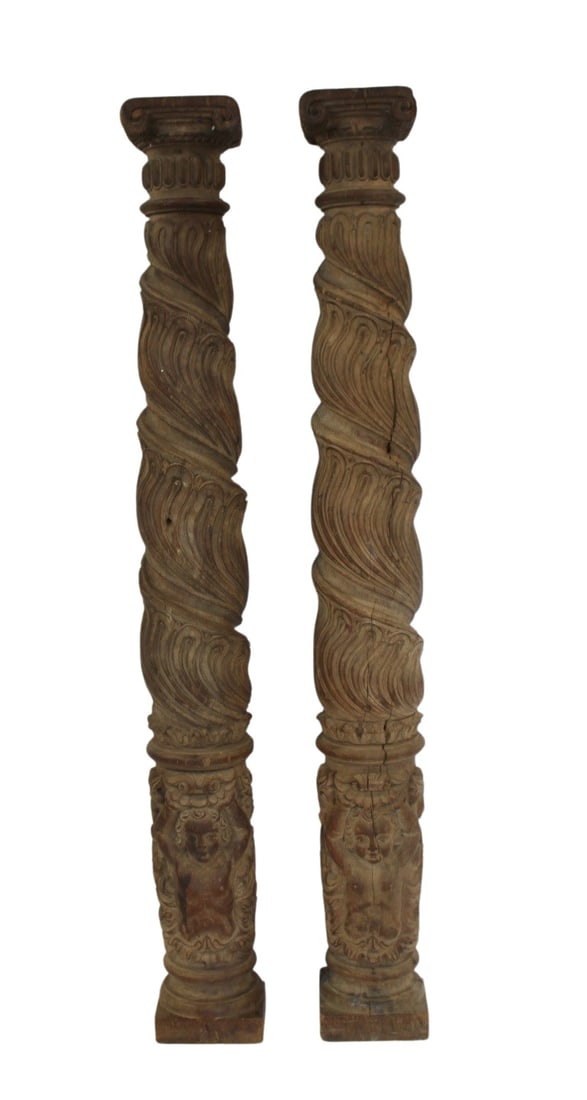 A Pair Of Antique Continental Carved Wood (1 of 20)