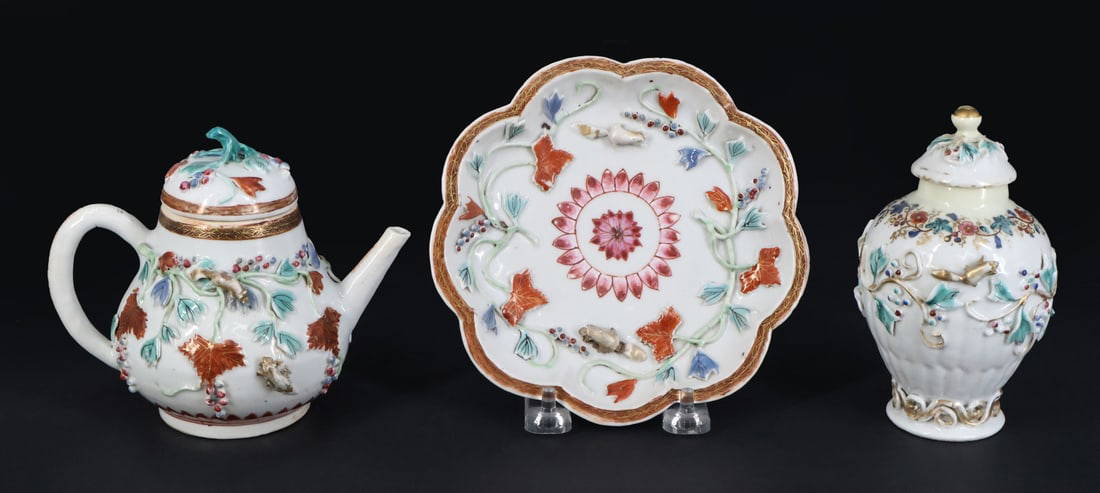 (3) Chinese Export Squirrel Porcelains.