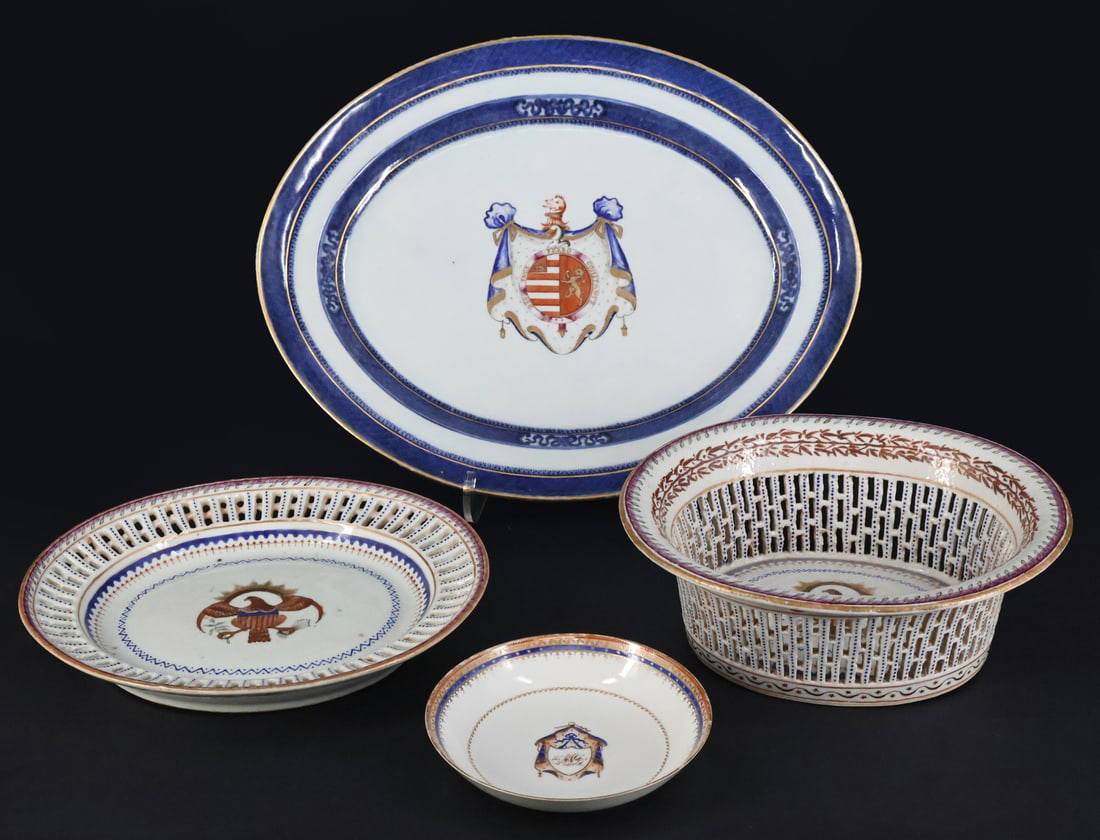 (4) Chinese Armorial Porcelains.