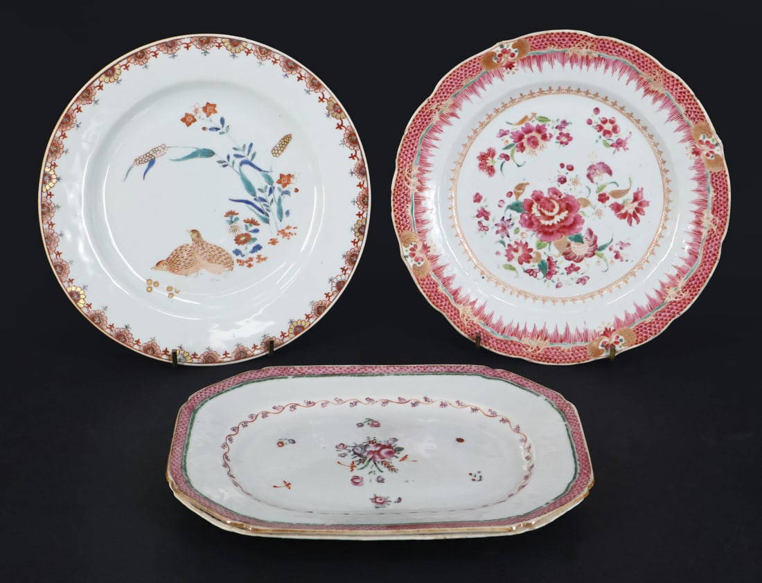 (4) Chinese Enamel Decorated Plates.