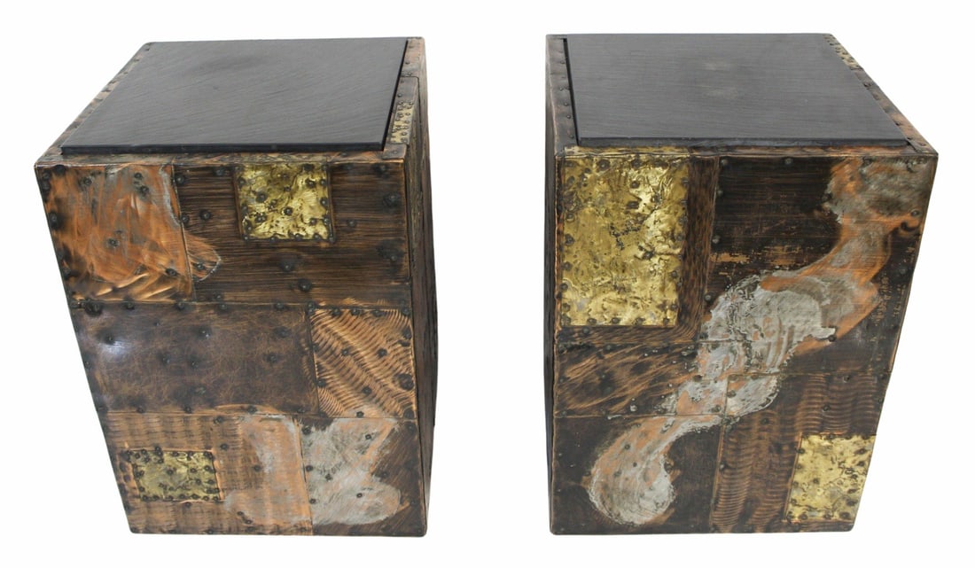 Midcentury Pr Of Paul Evans Slate Top Cube Tables. (1 of 7)