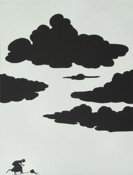 WALKER, Kara. 1998 Silhouette Lithograph.: Pencil signed upper right, numbered 67/70 upper left. Stamped, initialed, and dated 98 verso. Kara Walker, African-American, b. 1969. From a Riverdale, NY collector. Dimensions: 24" high x 18" wide Co
