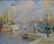 LECOMTE, Paul Emile. Oil on Canvas of Bustling