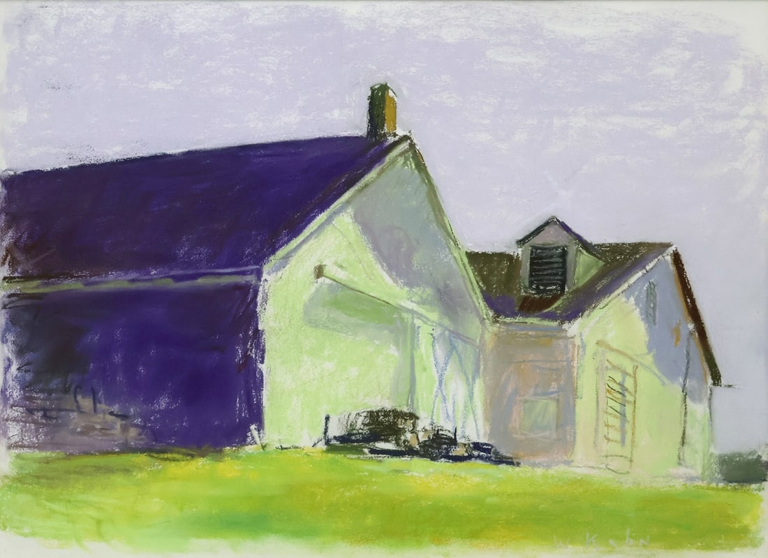 WOLF KAHN (GERMAN/AMERICAN, 1927-2020).: 'Barns at Amagansett'. 2002. Pastel on paper. Signed lower right. Provenance: Jerald Melberg Gallery, Charlotte, NC.; Private Collection, Beverly Hills, CA. acquired from the above, 2006; By descent f