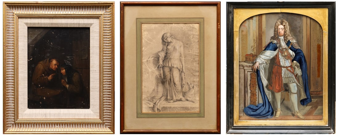 GROUP OF OLD MASTER WORKS [3 WORKS]. (1 of 10)