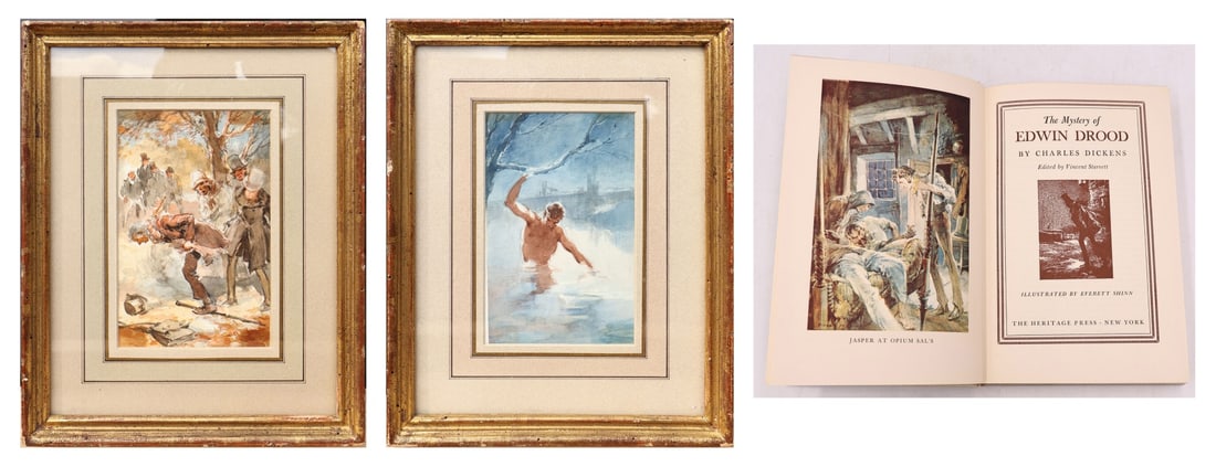 EVERETT SHINN (AMERICAN, 1876-1953) [2 WORKS].: Two Studies: Illustrations for the 'Mystery of Edwin Drood' by Charles Dickens. Watercolor on paper. Provenance: Davis Galleries, New York Property from the Estates of David M. Daniels & Stevan Be