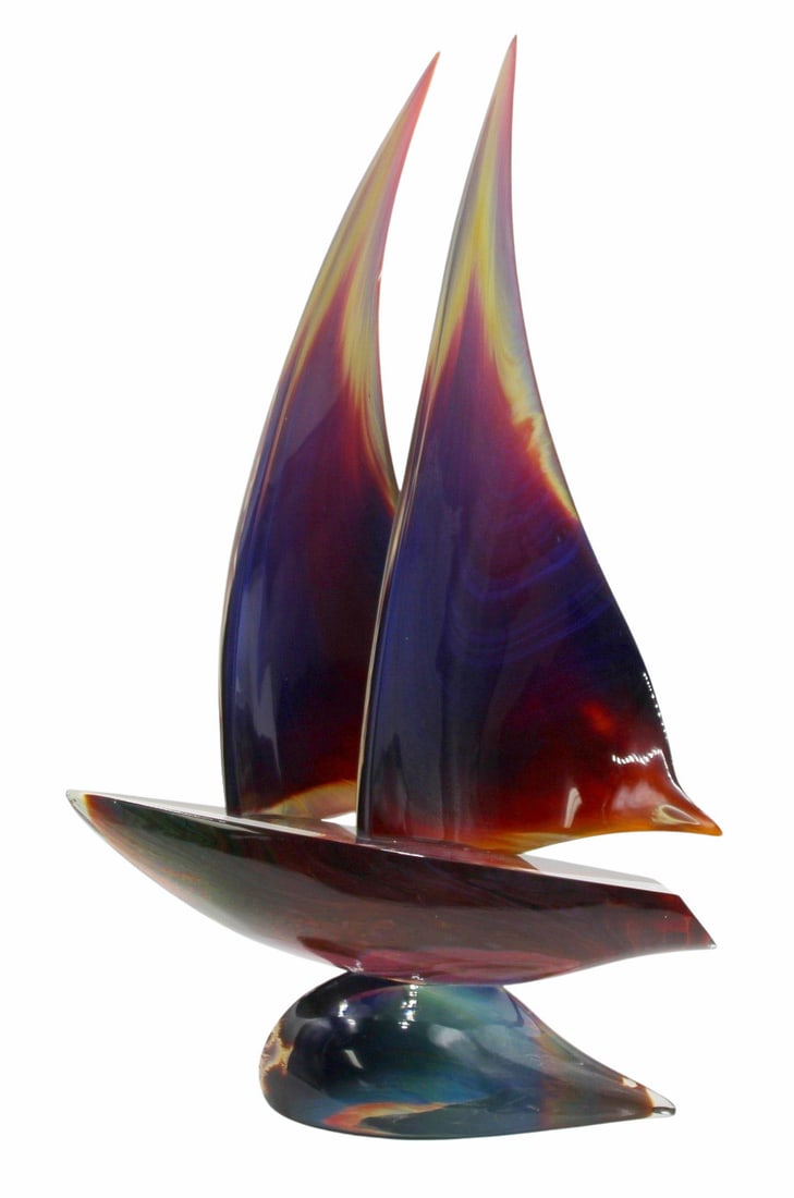 Dino Rosen, Signed Murano Glass Sailboat. (1 of 8)