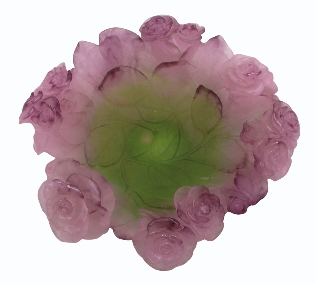 Daum Rose Coupe Bowl. (1 of 5)