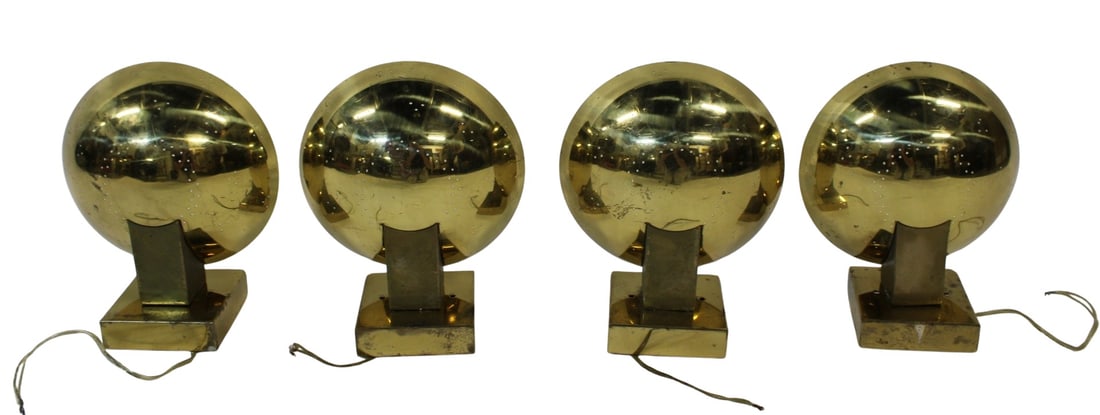 PAAVO TYNELL Set Of 4 Gilt & Enameled Sconces .: A rare set all original . From a CT collection . - Dimensions: 10.5"x8.75"x4.5"D