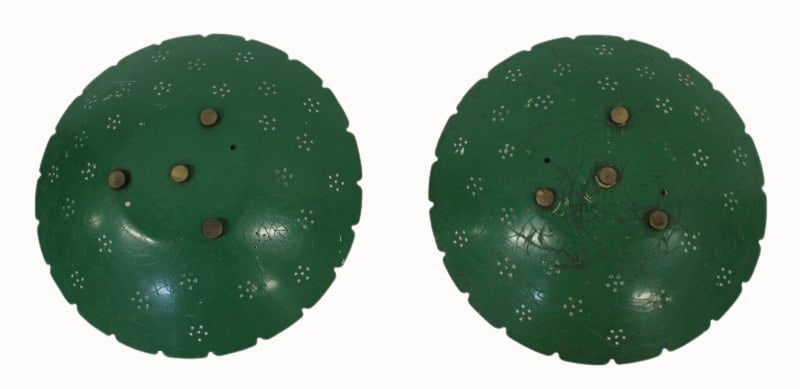 PAAVO TYNELL (Style ) Pr Of Green Enameled Sconces: From a CT collection . - Dimensions: 12: x6:D