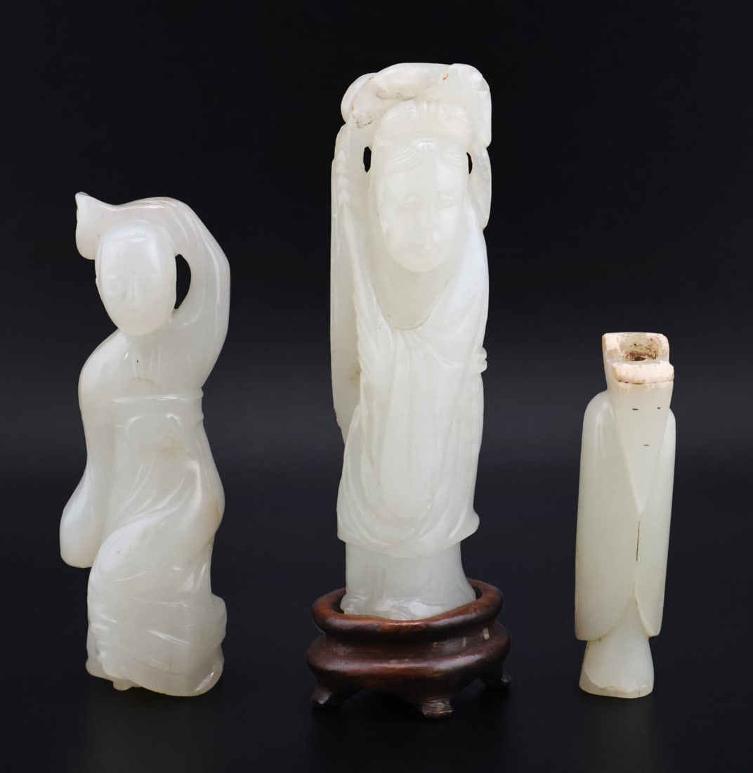 (3) Chinese White Jade Carvings. (1 of 10)