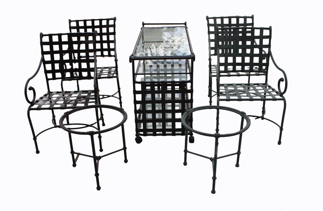 Brown Jordan Serving Cart  4  Chairs & 2 Tables (1 of 6)