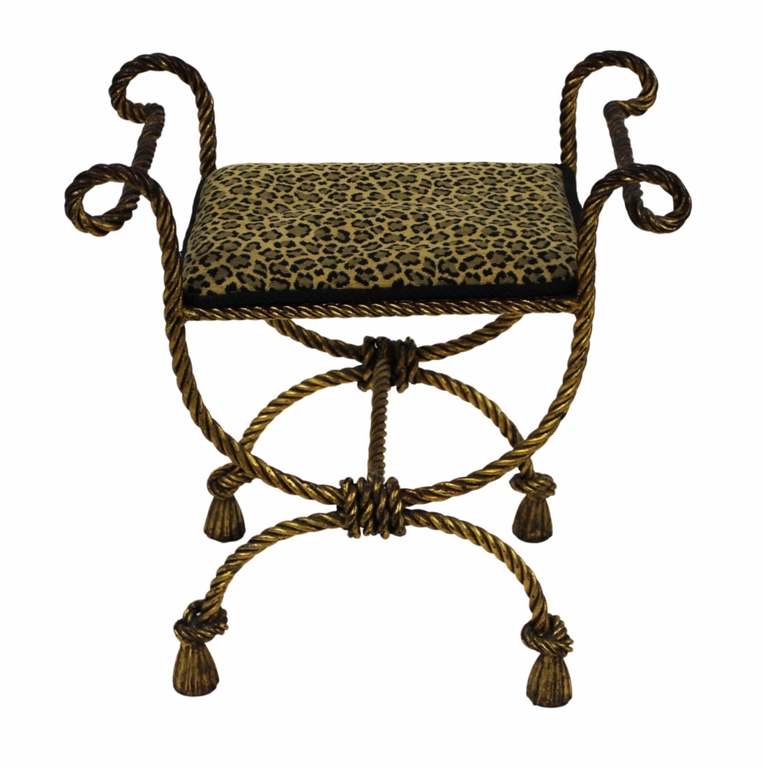 Vintage Gilt Metal Rope & Tassel Bench. (1 of 5)