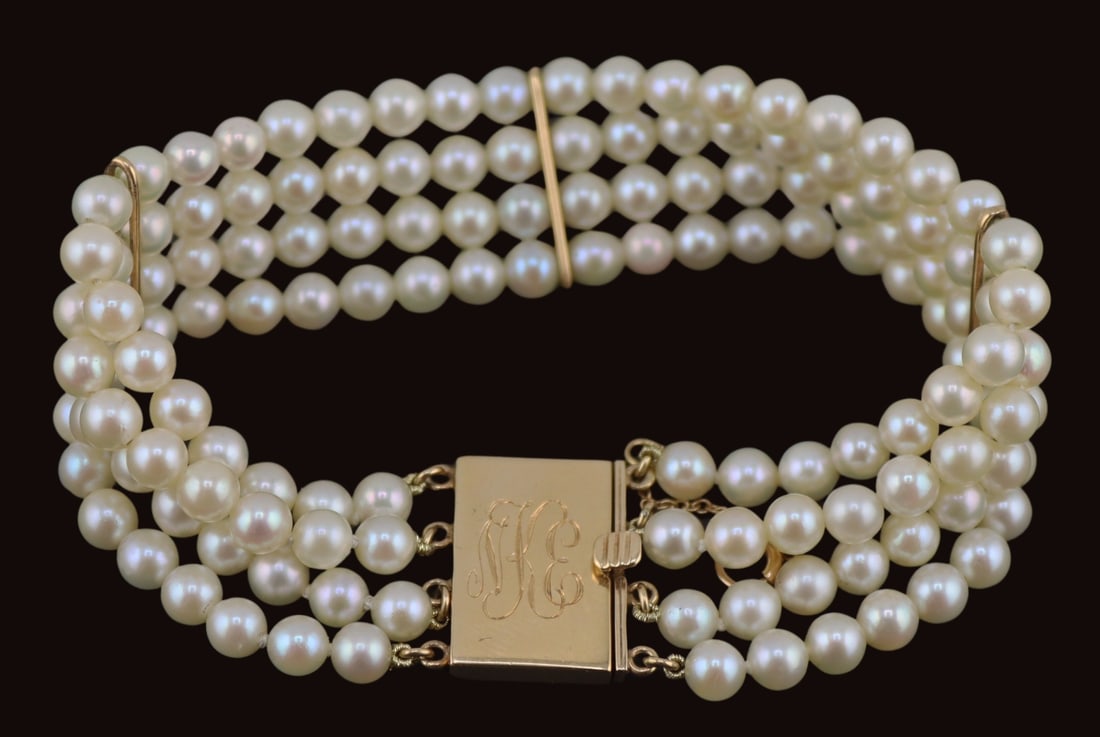 JEWELRY. 14kt Gold and Multi-Strand Pearl (1 of 8)